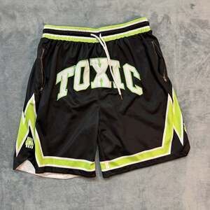 Y2K vibe Basketball Shorts Toxic Black Neon Green